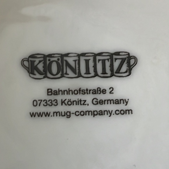 Tall 14 oz. Konitz Mug Reindeer Stars Snowflakes Red Orange White 4 7/8” Germany - Picture 10 of 10